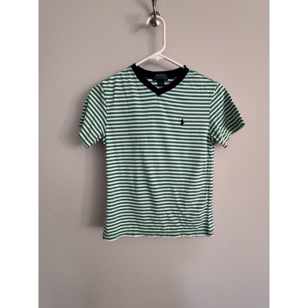 Lot 2 Polo Ralph Lauren Short Sleeve T-Shirts Cotton V neck Boy's Size Small 8